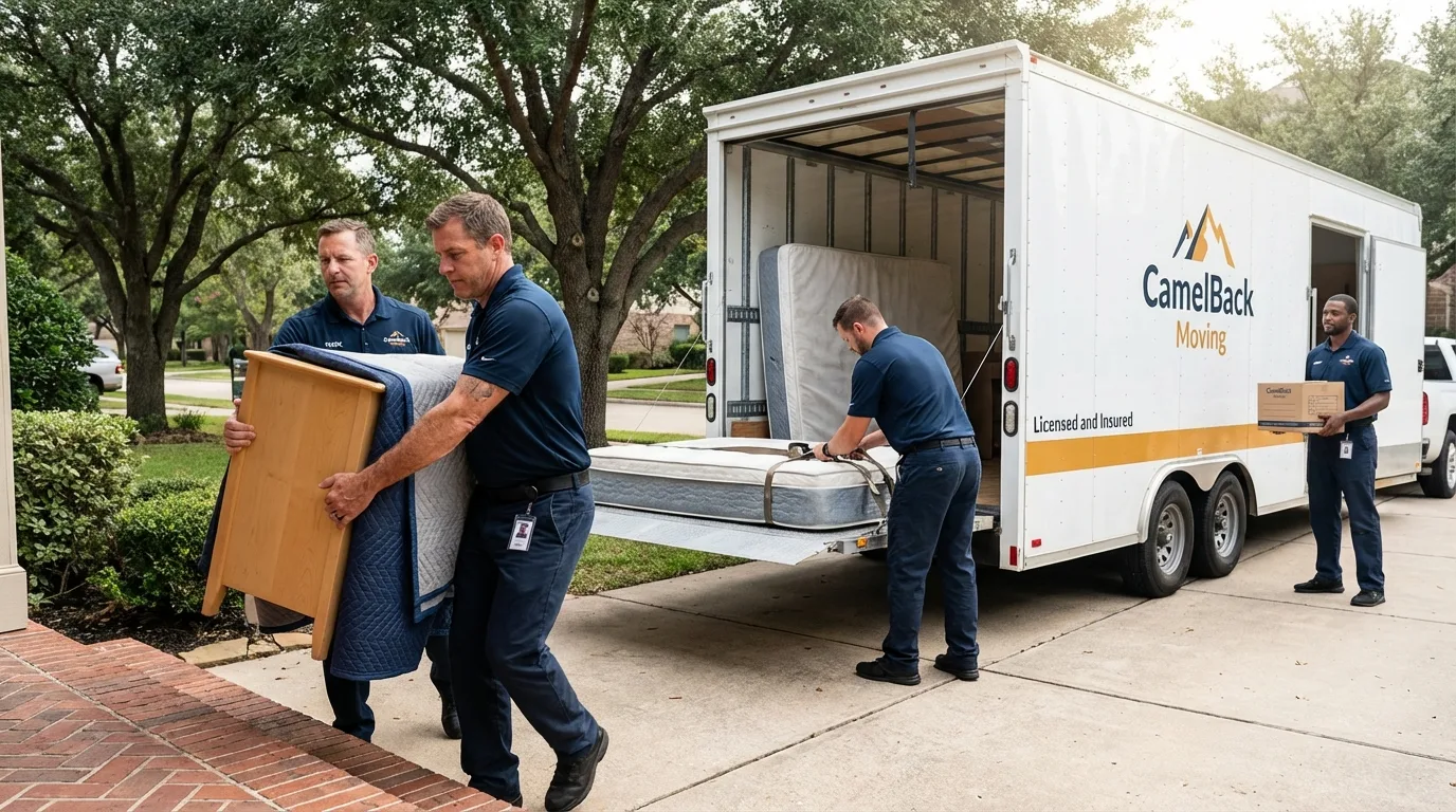 Crew loading residential truck for cross-state move from West Nyack, NY